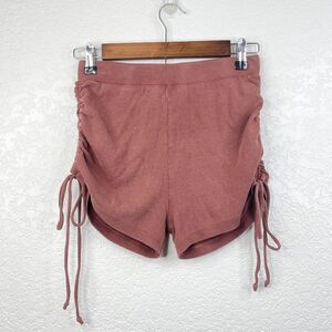 Zara Brown Adjustable Side Tie Elastic Waist Lounge Shorts Size Medium